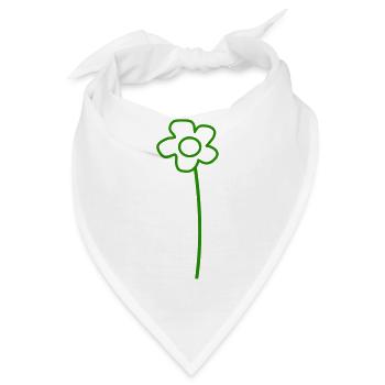 Grüne Margeriten Blume Frühling Sommer Blümchen - Bandana - Weiß - Vorne