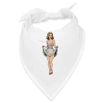 Pin-up-Mädchen im Sommerkleid - Bandana - Weiß - Vorne