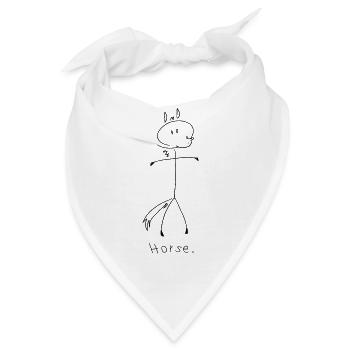 horse. (schwarze Linien) (von Leni Riosa) - Bandana - Weiß - Vorne