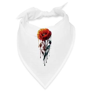 Mohnblume mit farbenfroher, tropfender Farbe - Bandana - Weiß - Vorne