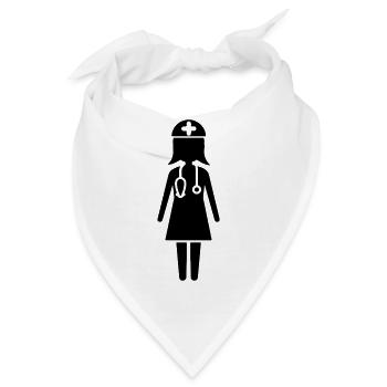 Krankenschwester Doktor - Bandana - Weiß - Vorne