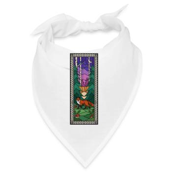 Waldnacht Fuchs Glasfenster - Bandana - Weiß - Vorne
