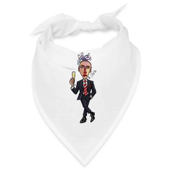 Surrealer Anzugheld mit sektglas - Bandana - Weiß - Vorne