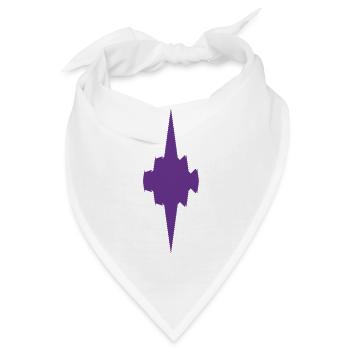 Violett Gothic Kreuzstern - Bandana - Weiß - Vorne