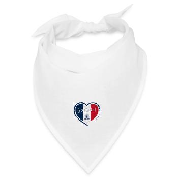 Bonjour Paris-Herz für Frankreich Trikolore - Bandana - Weiß - Vorne
