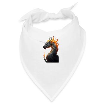 Drachenkopf mit Feuer - Bandana - Weiß - Vorne