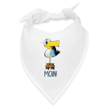 lustige Moin Moewe - Bandana - Weiß - Vorne