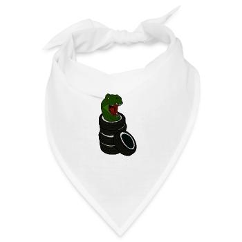 Tyrannosaurus Rex in Autoreifen T Rex Dino Umwelt - Bandana - Weiß - Vorne
