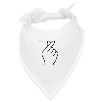 Kreuzfinger Geste - Gen Z Herz  - Bandana - Weiß - Vorne