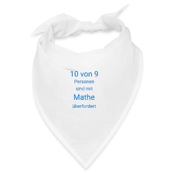Mathe Mathematik Lernen Rechnen Schule Schüler - Bandana - Weiß - Vorne