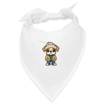 Boxer Hund Stylisch - Bandana - Weiß - Vorne