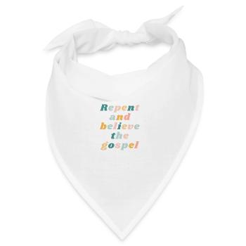 Tut Buße und glaubt dem Evangelium Bunte Christen - Bandana - Weiß - Vorne