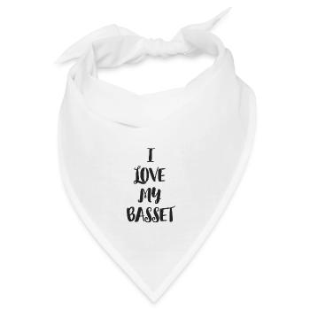 Ich liebe meinen Basset - Bandana - Weiß - Vorne