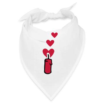 Herz Kerze 2 - Bandana - Weiß - Vorne