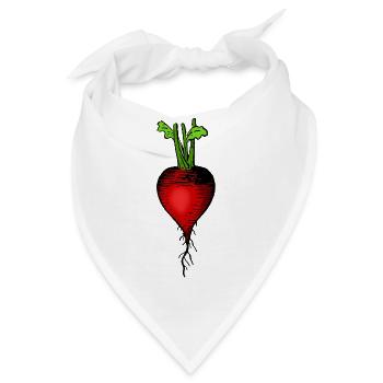 rettich radieschen radish veggie gemuese vegetable - Bandana - Weiß - Vorne