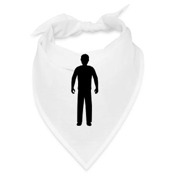 Umriss Mann Silhouette - Bandana - Weiß - Vorne