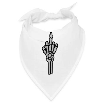 fuck you Mittelfinger Geste - Bandana - Weiß - Vorne