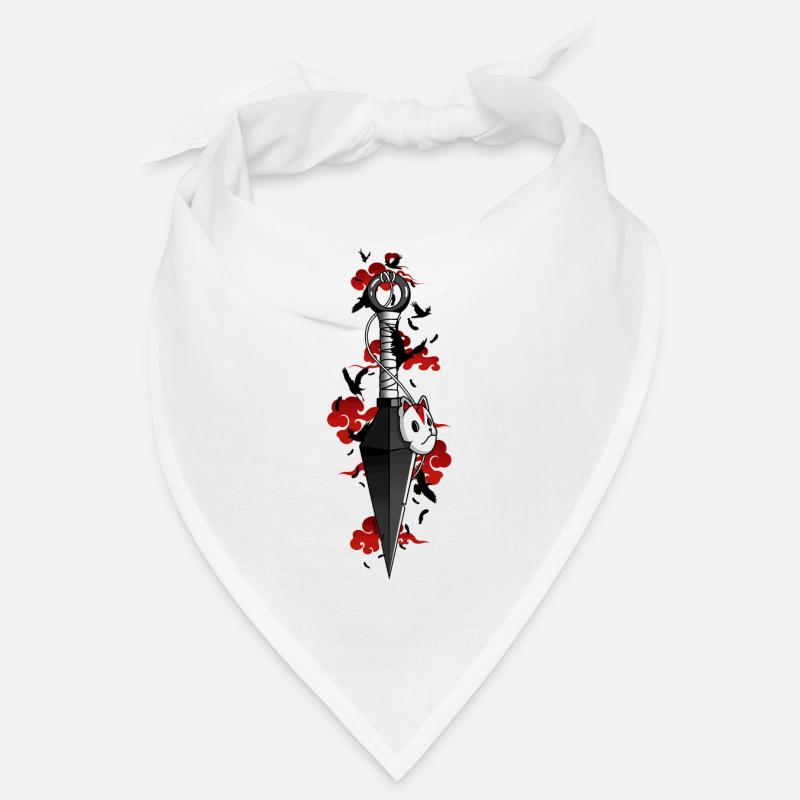 Kunai red crow clouds - Japanese Bandana