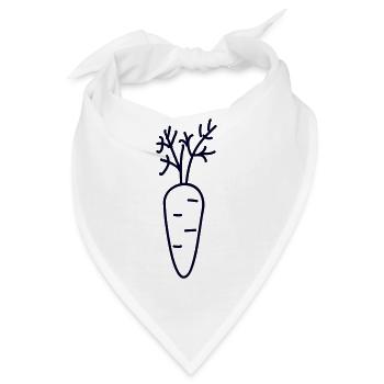 Karotte Mohrrübe carrot - Bandana - Weiß - Vorne