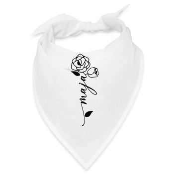 Maja Name Vorname Namensblume - Bandana - Weiß - Vorne