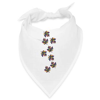 Blätter Herbst Bunt Ahorn - Bandana - Weiß - Vorne
