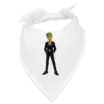 Bunter Anzugträger Portrait - Bandana - Weiß - Vorne