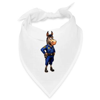 Esel Polizist - Bandana - Weiß - Vorne