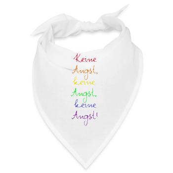 KEINE ANGST, MUT GEGEN RECHTS, WIDERSTAND, FCK NZS - Bandana - Weiß - Vorne