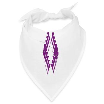 Geometrische Violettspitzen Silhouette - Bandana - Weiß - Vorne
