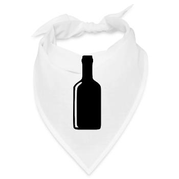 Flasche Wein Alkohol Geschenk  - Bandana - Weiß - Vorne