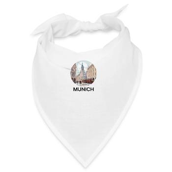 München Munich Motiv Innenstadt Kirche Kunst Stadt - Bandana - Weiß - Vorne