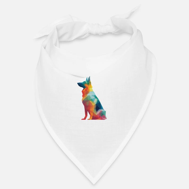 Deutscher Schäferhund Low Poly Art Desing Bunt Bandana
