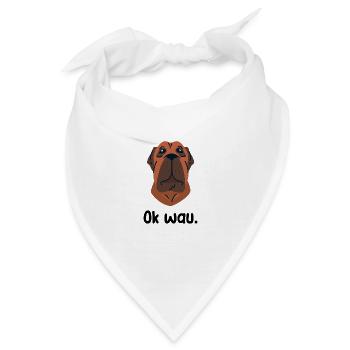 Ok wau mit Fila Brasileiro Hundeliebhaber - Bandana - Weiß - Vorne