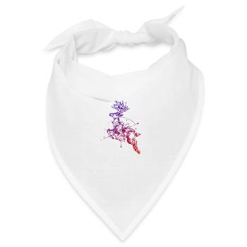 Hirsch mit Kompass - Bandana - Weiß - Vorne