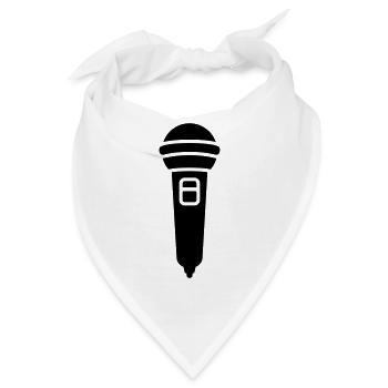 Mikrofon Symbol - Bandana - Weiß - Vorne