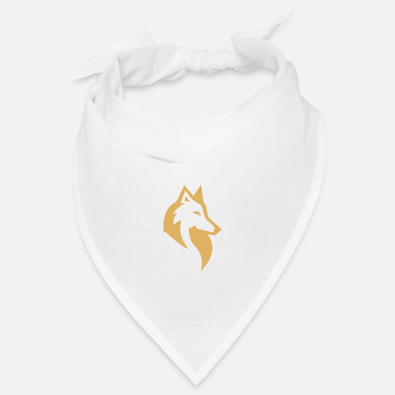 Wolfssilhouette neu einfärben - Bandana - Weiß