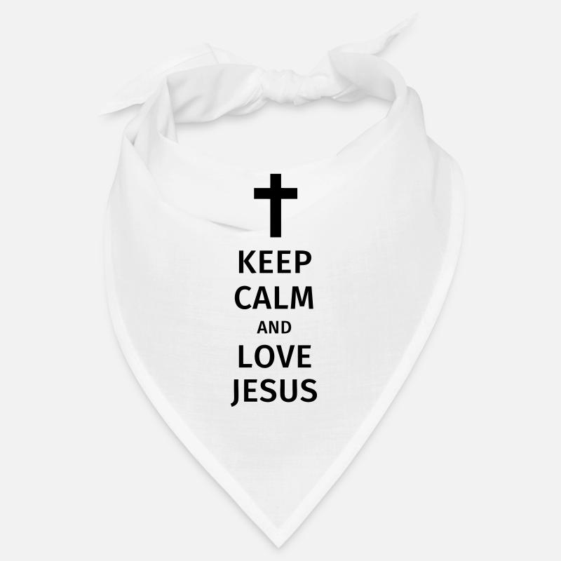 keep calm and love jesus - Bandana - Weiß