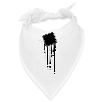 prozessor schmelzen tropfen graffiti cpu computer - Bandana - Weiß - Vorne
