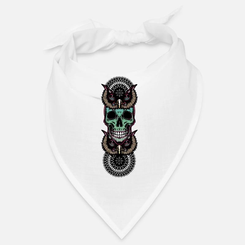 Totenkopf mit Eule Bandana