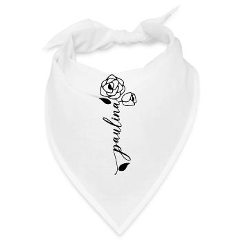 Paulina Name Vorname Namensblume - Bandana - Weiß - Vorne