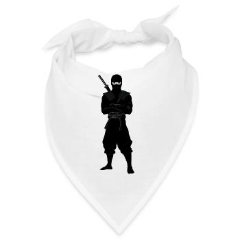 Zäher Ninja mit Schwert auf dem Rücken - Bandana - Weiß - Vorne