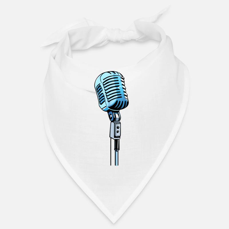 Chant microphone de style bande dessinée vintage - Bandana - blanc