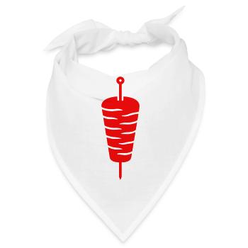 Döner Spieß Icon - Bandana - Weiß - Vorne