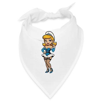 Blaue Gnomenfrau - Bandana - Weiß - Vorne