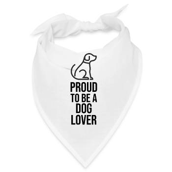 Stolz darauf, ein Hundeliebhaber zu sein – Minimalistische Strichkunst-Ikone - Bandana - Weiß - Vorne
