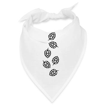 Hopfen Knospen Gerste Symbol - Bandana - Weiß - Vorne