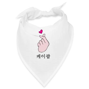 K-Pop Shirt | KPop Hand Symbol Cute Korean Music - Bandana - Weiß - Vorne