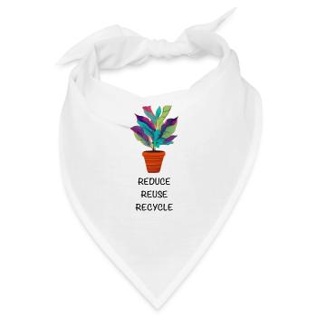 Reduce Reuse Recycle Klima retten - Bandana - Weiß - Vorne