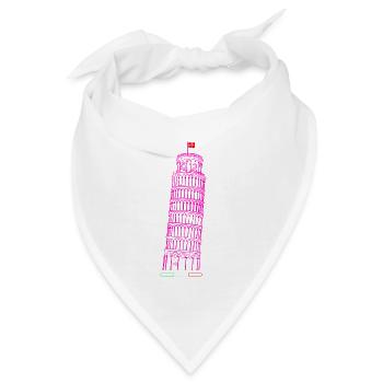 Schiefer Turm von Pisa gezeichnet - Bandana - Weiß - Vorne