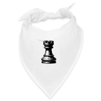 Schachspiel Schachfigur Turm - Bandana - Weiß - Vorne